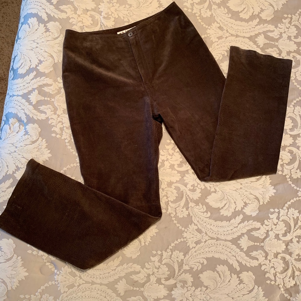 AMI 100% Brown Leather Pants 12